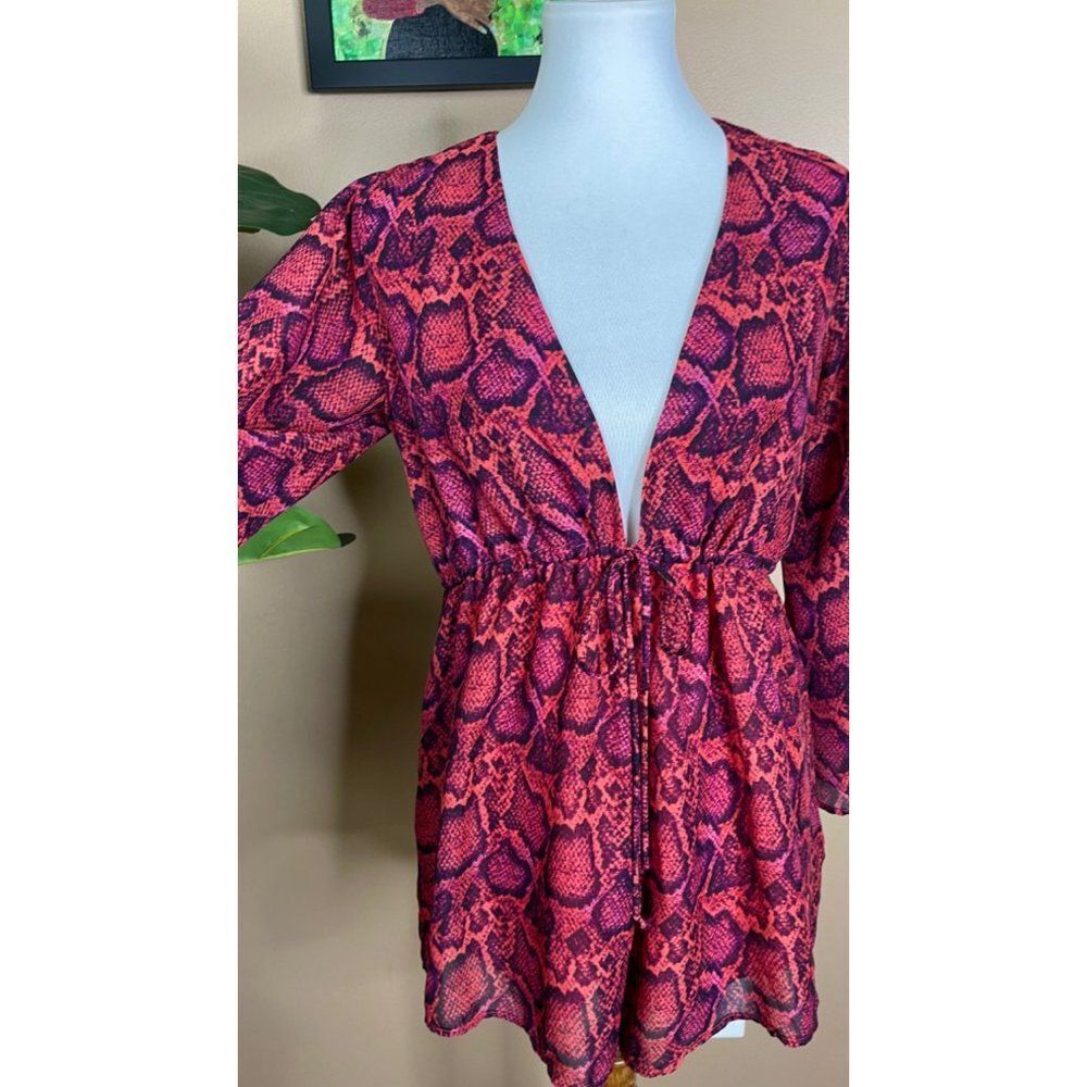 Show Me Your Mumu Red Python Print Roxy Long Slee… - image 6